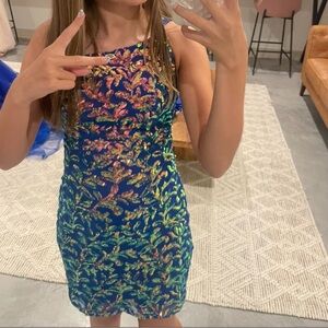 Haulographic blue casual dress